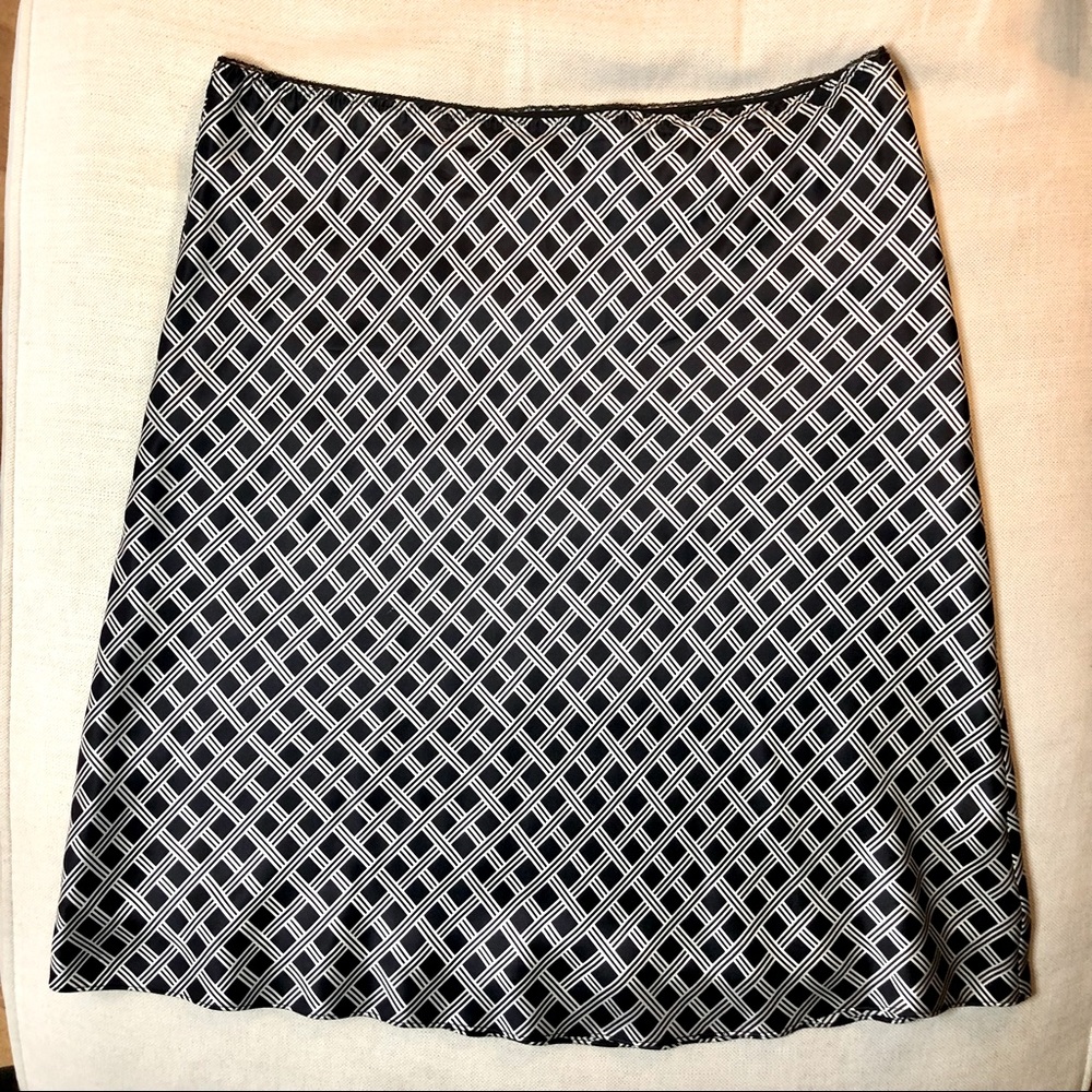 INC silk, lattice plaid skirt